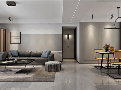 中冶蓝湾一期130平方三室两厅现代简约风格装修效果图