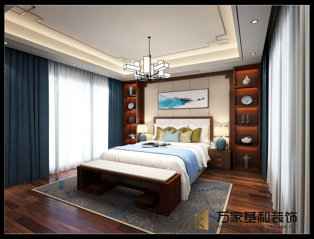 中南锦园400平新中式装修设计案例